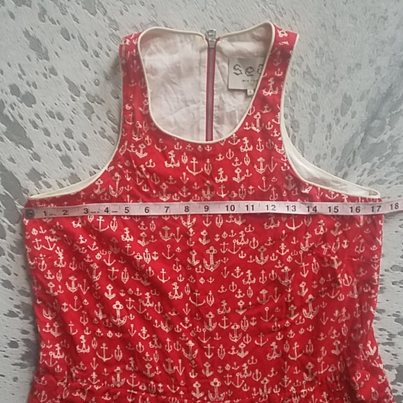 Sea New York Anchor Print Drop Waist Dress Sz6 - Picture 6 of 8